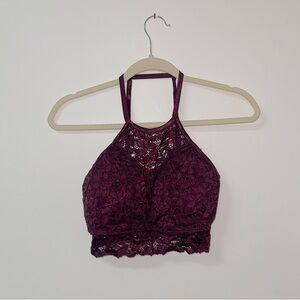 Burgundy Lace Bralette Size Large